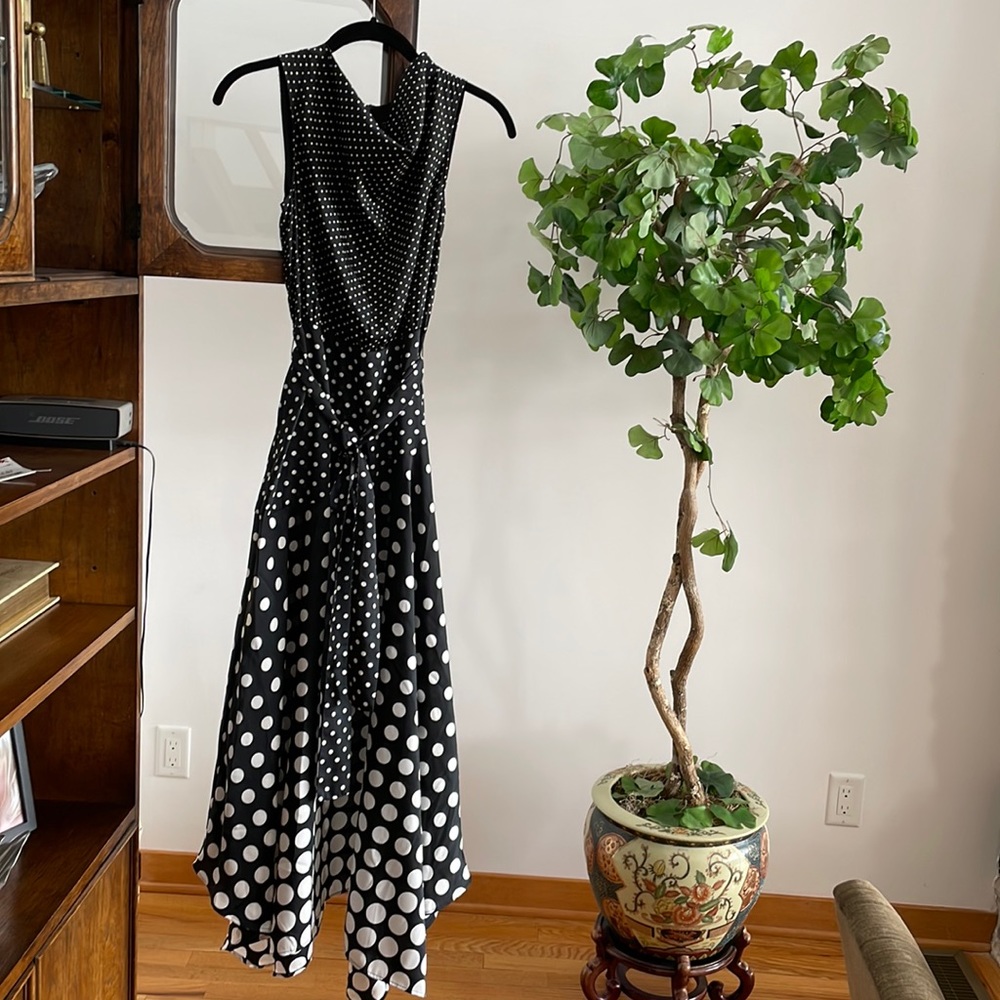 Black and white polka dot dress